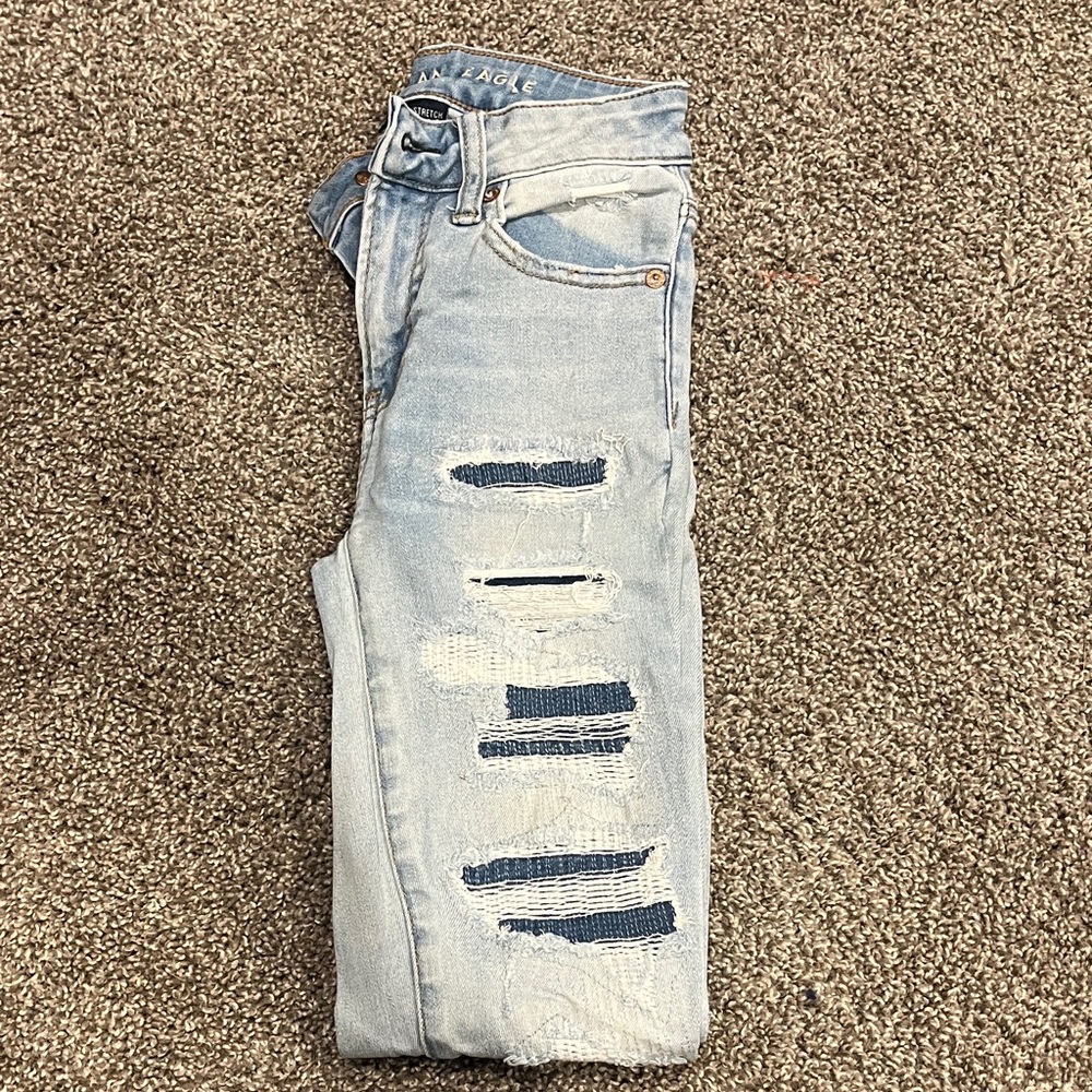 American Eagle Outfitters Light Blue High Rise Jeans